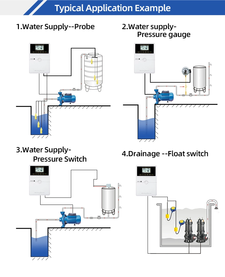 4kw 3-Phase Automatic Timer Submersible Sewage Drainage Pump Control Panel