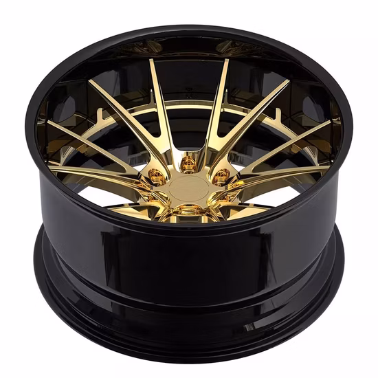 Kipardo 18 19 20 21 22 23 polegadas aro de roda dourado personalizado alto polimento profundo côncavo 2 3 peças rodas forjadas personalizadas 5X112 5X114.3 5X130 5X120 5X115 5X110